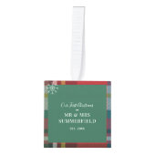 Onze eerste kerst geplakte trouwfoto decoratie (Voorkant)