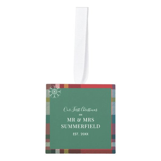 Onze eerste kerst geplakte trouwfoto decoratie (Voorkant)