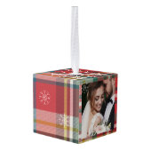 Onze eerste kerst geplakte trouwfoto decoratie (Achter hoekig)