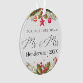 Onze eerste kerst getrouwd 1 foto ornament (voorkant)