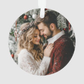 Onze eerste kerst getrouwd 1 foto ornament (achterkant)