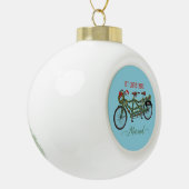 Onze eerste kerst getrouwd 2025 | Schattigee tande Keramische Bal Ornament (Links)