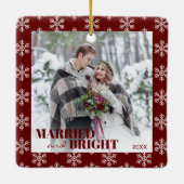 Onze eerste kerst getrouwd en helder keramisch ornament (Achterkant)