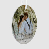 Onze eerste kerst getrouwd foto moderne Pas getrou Ornament (voorkant)