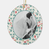 Onze eerste kerst getrouwd handgeschilderde mareta keramisch ornament (Links)