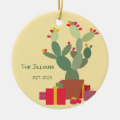 onze eerste kerst getrouwd keramisch ornament (Voorkant)