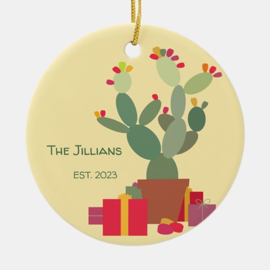 onze eerste kerst getrouwd keramisch ornament (Voorkant)