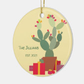 onze eerste kerst getrouwd keramisch ornament (Links)