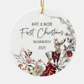 Onze eerste kerst getrouwd Ornament herten (Voorkant)