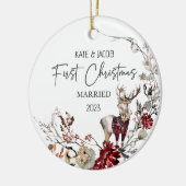 Onze eerste kerst getrouwd Ornament herten (Links)
