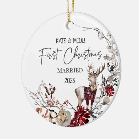 Onze eerste kerst getrouwd Ornament herten (Links)