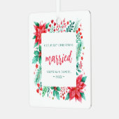 Onze eerste kerst getrouwd Waterverf Ornament (Voorkant links)