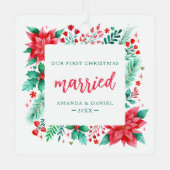 Onze eerste kerst getrouwd Waterverf Ornament (Voorkant)