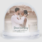 Onze eerste kerst getrouwde bruiloft foto's script sneeuwbol (Achterkant)