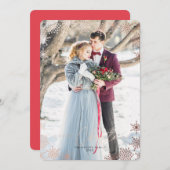 Onze eerste kerst getrouwde foto vakantie Kaart (Voorkant / Achterkant)