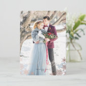 Onze eerste kerst getrouwde foto vakantie Kaart (Staand voorkant)