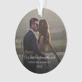 Onze eerste kerst getrouwde fotoscript ornament (voorkant)