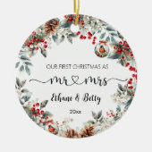 Onze eerste kerst getrouwde Ornament meneer en mev (Voorkant)