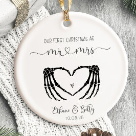 Onze eerste kerst getrouwde Ornament Mr&Mrs Heart