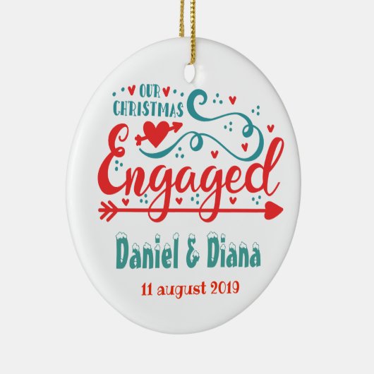 Onze eerste kerst ging over boomversieringen keramisch ornament (Rechts)