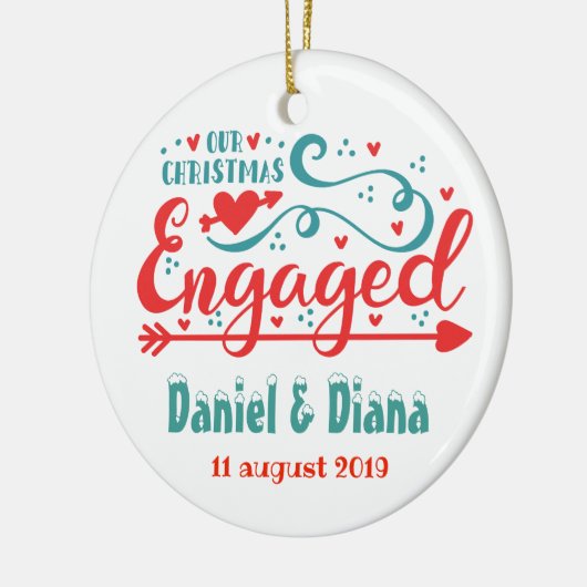 Onze eerste kerst ging over boomversieringen keramisch ornament (Links)