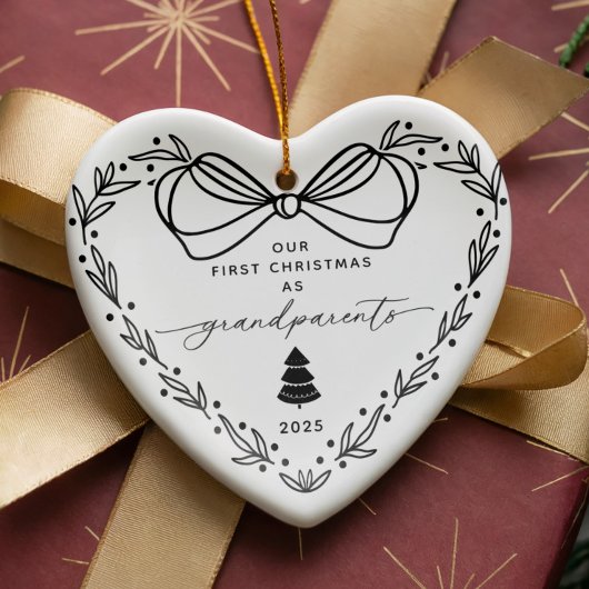 Onze eerste kerst grootouder keramisch ornament