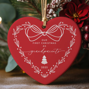 Onze eerste kerst grootouder keramisch ornament