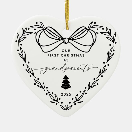Onze eerste kerst grootouder keramisch ornament (Voorkant)