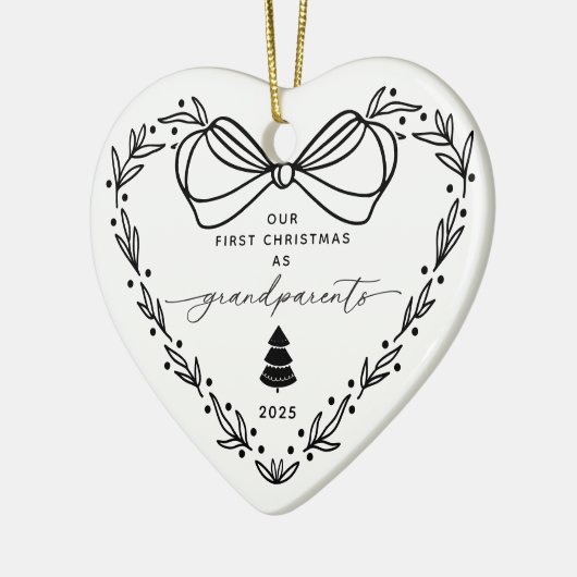 Onze eerste kerst grootouder keramisch ornament (Links)