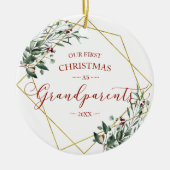 Onze eerste kerst grootouders 2020 keramisch ornament (Voorkant)