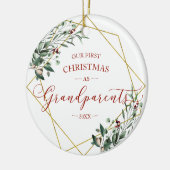 Onze eerste kerst grootouders 2020 keramisch ornament (Links)