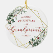 Onze eerste kerst grootouders 2020 keramisch ornament (Achterkant)