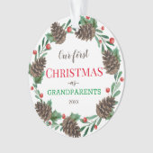Onze eerste kerst | Grootouders | Pine Wreath Ornament (voorkant)
