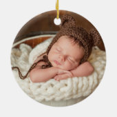 Onze eerste kerst grootouders Truck FOTO GROEN Keramisch Ornament (Achterkant)