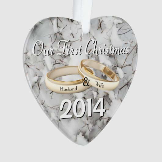 Onze eerste Kerst Hart Kerst Ornament (voorkant)