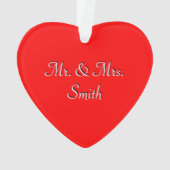 Onze eerste Kerst Hart Kerst Ornament (achterkant)