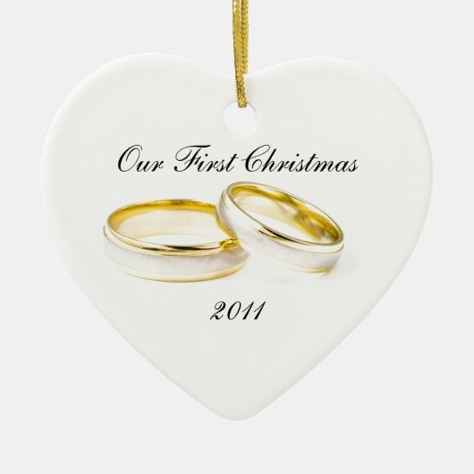 Onze Eerste Kerst Hart Ornament (Voorkant)
