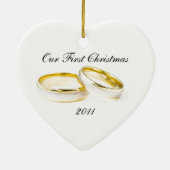 Onze Eerste Kerst Hart Ornament (Achterkant)