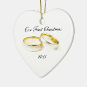 Onze Eerste Kerst Hart Ornament (Links)