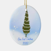 Onze eerste kerst in 2010 keramisch ornament (Rechts)