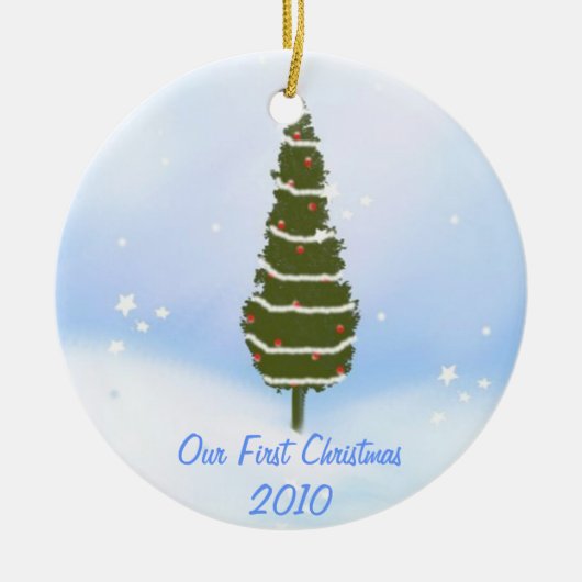 Onze eerste kerst in 2010 keramisch ornament (Voorkant)