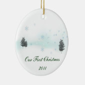 Onze eerste kerst in 2011 keramisch ornament (Rechts)