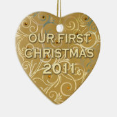 Onze eerste kerst in 2011 keramisch ornament (Rechts)