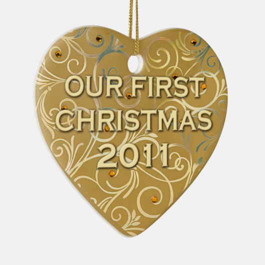 Onze eerste kerst in 2011 keramisch ornament (Rechts)