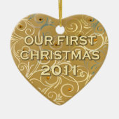 Onze eerste kerst in 2011 keramisch ornament (Voorkant)