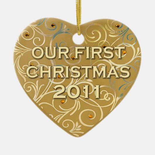 Onze eerste kerst in 2011 keramisch ornament (Voorkant)