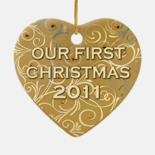 Onze eerste kerst in 2011 keramisch ornament (Achterkant)