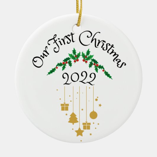 Onze eerste kerst in 2022 keramisch ornament (Voorkant)