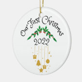 Onze eerste kerst in 2022 keramisch ornament (Links)