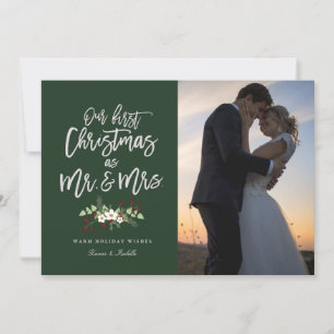 Onze eerste kerst in de Green Holiday-fotokaart Feestdagenkaart